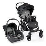 R for Rabbit Baby Travel System Chocolate Ride Baby Stroller & Pram+Infant Car Seat for Kids, Travel Friendly Compact Fold for 0-3 Years Babies, Quick Fold & Sturdy (Black Grey)