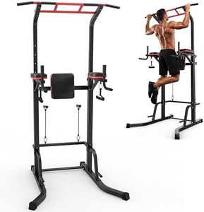 Roygym Power Tower Pull Up Bar Station, Multifunctional Dip Stand, Adjustable Height Fitness Pull-Up Bar Station, Workout Dip Station For Home Gym Strength Training Equipment, 230KG Capacity