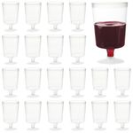 MATANA 50 Clear Hard Plastic Wine Glasses for Weddings, Birthdays & Parties, 6oz - Elegant, Sturdy & Reusable