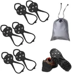 3 Pairs Non Slip Gripper Spike, Ice Grippers Traction Cleats Snow Shoe Spikes Grips Crampons with 10 Steel Studs Cleats