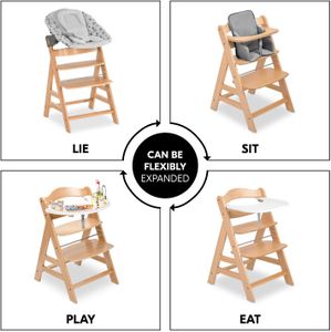 hauck Alpha+ Wooden High Chair – Adjustable Baby & Toddler Seat