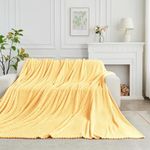 FY FIBER HOUSE Oversized King Blanket 120" x120" Seamless Extra Large Bed Blanket 10' x 10' Super Soft Plush Fuzzy Huge Blankets for Couch Office Sofa, Yellow