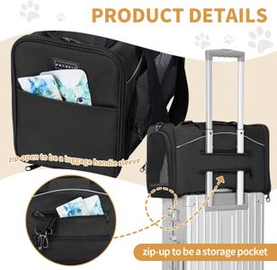Petsfit Airline Approved Cat Carrier – Foldable, Large, Black, for Cats & Small Dogs