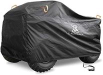 X AUTOHAUX Waterproof All Weather Quad ATV Cover 4 Wheelers Cover with Straps Reflective Universal Fit Black with Silver Coating Inside XL Size (86.3 x 47.2 x 45.3 Inch)