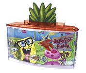 PENN-PLAX Spongebob Squarepants Officially Licensed Betta and Goldfish Bow Tank – Orange – 0.7 Gallon