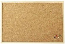 Cork Board Pin Notice Office Memo School with Push Pins Board Requisite Needs Wooden Natural Frame Board (30CM x 40CM)