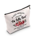 TSOTMO Funny Retirement Gift Enjoy Retirement Gift A Wish Woman Once Said I’m Outta Here and She Lived Happily Ever After Makeup Bag Cosmetic Bags Travel Pouches Toiletry Bag Cases (I’m Outta Here)