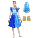 Girl Princess Costume Dress Up for Kids Halloween Cosplay Outfits 5-10 Years