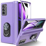Viaotaily Fold2 5G Case with Stand & Screen Protector, Fold 2 Case Hinge Protection, All-Inclusive Anti-Drop Leather PU Phone Cover for Samsung Galaxy Z Fold 2 5G 2020 (Purple)
