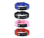 VNOX PACEMAKER Silicone Adjustable Medical Bracelets Free Custom Engraving Emergency Medical ID Bracelets for Women Men