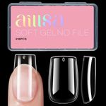 AILLSA Short Square Nails Clear Gel Nail Tips False Full Cover Soft Nail Tips for DIY Home Salon Gift, Preshaped Gelly Press on Fake Nail Tips for Nail Extension 216PCS 12 Sizes