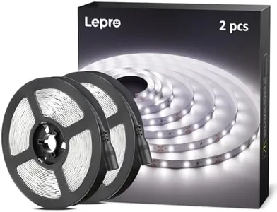 Lepro 12V LED Strip Light, Flexible, SMD 2835, 300 LEDs, 32.8ft Tape Light for Home, Kitchen, Party, Christmas and More, Non-Waterproof, Daylight White, Pack of 2(Not Include Power Adapter)