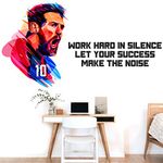 StickMe 'Lionel Messi - Let Your Success Make The Noise - Office - Sports - Football - Motivational - Inspirational - Quotes - Wall Sticker' -SM777 (Multi Colour, Vinyl - 100cm X 55 cm)