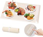 Cudenwoow Electric Warming Tray with Adjustable Temperature, Upgraded Silicone Food Warmer Fast Heating, Foldable Food Warmer Hot Plate Placemat for Buffets, Restaurants, House Parties