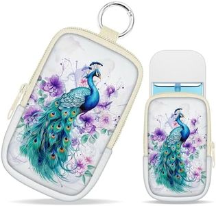 Mcapirivo Peacock Hand Sanitizer Spray Case, Cute Hand Sanitizer Holder Zippered Pouch, Fashion Accessory with Snap Hook for Glow Mist and Power Mist 1FL OZ