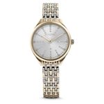 Swarovski Attract watch, Swiss Made, Pavé, Metal bracelet, Gold tone, Champagne gold-tone finish