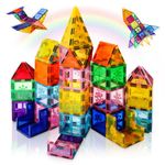 Xekel 40PCS Magnetic Tiles, Magnetic Building Blocks 3D Kids Toys, STEM Educational Toys Travel Sets for Kids Game Building Preschool Construction Toys for 3+ Years Old Girls and Boys Gifts