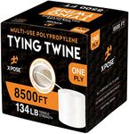 Polypropylene Twine - White Poly Twine - Twine for Bundling, Packaging and Shipping Twine, Outdoor Twine, Garden Twine for Climbing Plants, Tomato Twine, Baler Twine