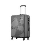 Safari Polypropylene (Pp) Pentagon Hardside Medium Size Check-in Luggage Suitcase Spinner Trolley Bags for Travel Dark Grey Color 66Cm