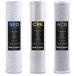 PRO+AQUA Whole House Heavy Metals Well Water Filter Replacement Set - 3 Stage, Sediment, KDF/Blend, Carbon Block - 20", 5 Microns