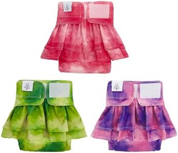 CuteBone Female Dog Diapers with Skirts 3 Pack Reusable Puppy Dresses Pants for Heat Cycle Period QBD20XL