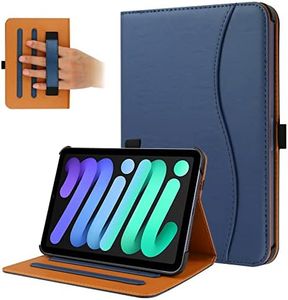 FANRTE New iPad Mini 6 Case 2021 (6th Generation), Premium PU Leather Folio Stand Smart Protective Cover, Multi-Viewing Angles and Auto Wake & Sleep Function for iPad Mini 6 8.3 Inch（Dark Blue）