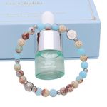 LIA CHAHLA LONDON Aromatherapy Diffuser Bracelet with Essential Oil Gift Set for Women - Stress Relief Bracelet Relaxation Bracelet for Girls (Small 17cm, Blue Ocean Jasper)