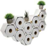 EXCELLO GLOBAL PRODUCTS Honeycomb Toilet Paper Holder with Bees - Holds 9 Rolls - Multiple Configurations, White