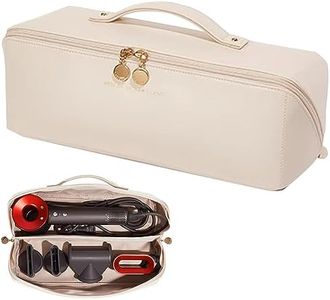 Linpr Travel Storage Bag for Dyson Airwrap Styler/shark flexstyle, Portable Handheld Travel Case, Double Compartments Organizer Bag with Large Opening, Waterproof Hair Dryer Carrying Case (White)