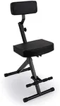 PYLE Drum Throne - Guitar Stool, Foldable & Portable Chair w/ Backrest & Footrest, Adjustable Music Stool for Adults, Padded Cushioned Seat & Back