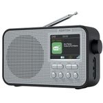 DAB DAB+ FM Portable Radio, Bluetooth, Alarm, Battery, Alarms, AUX, Headphone, 60 Presets (AZATOM Aspire Silver)