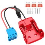 Azocek Power Wheels Adapter for Milwaukee M18 Battery with Wire Harness Connector Compatible with Peg-Perego Children Ride-on Car, 12AWG Wire with 40A Fuse