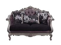 Acme Chantelle Antique Platinum Loveseat with 3 Pillows