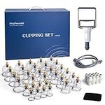 KingPavonini 32 Cups Cupping Therapy Set, Professional Chinese Cupping Set with Magnetics, Portable Vacuum Cupping for Cellulite Reduction, Pain Relief and Blood Circulation