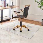 HEADMALL Office Chair Mat for Carpeted Floors Desk Chair Floor Mat for Carpet High Pile Clear Hard New Material 47 x 29 Inches Rectangle Heavy Duty 0.14 Inches Thick