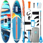 Niphean Inflatable Stand Up Paddle Board with SUP Accessories, Anti-Slip EVA Deck, 10'6'' Paddleboards Inflatable Paddle Boards for Adults & Youth of All Skill Levels (Oceanic Blue Gem)