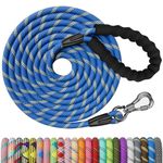 NTR Long Dog Leash 50 FT,Rope Leash with Swivel Lockable Hook, Reflective Threads and Comfortable Handle,Dog Training Leash Lead for Walking,Hunting,Camping,for Medium and Large Dogs