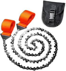 Pocket Chainsaw With Handles Survival Saw - Pocket Saw Folding Hand Saw Chain Portable Hand Saw Rope Saw for Trees with Bag Bi-Directional Cutting Teeth Camping Saw Folding Wood Saw Hunting Saws