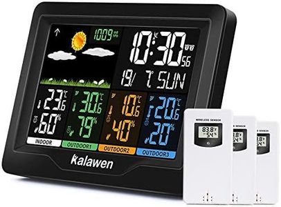 Kalawen Weather Station with 3 Outdoor Sensors, MSF Wireless Digital Alarm Clock, Barometer, Temperature, Humidity Monitor, Weather Forecast for Home Garden