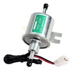 Aussel 12V Universal Heavy Duty Electric Fuel Pump Metal Low Pressure Bolt Fixing Wire Inline for Gasoline & Diesel HEP-02A (silver)