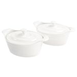 jinsongdafa Casserole Dish 25 oz, French Onion Soup Ceramic Bakeware Set with Lids, Ceramic Mini Cocotte Set, Baking Dish with Lids and Handles, Microwave, Dishwasher, Oven Safe 9.6 Inch