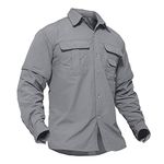 TACVASEN Mens Short Sleeve Shirts Button Up Work Shirts for Men Mechanic Shirts for Men Long Sleeve Mens Hiking Shirt Tactical Shirt Mens Fishing Shirt