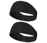 ReDesign Apparels Performance Headband for Men,Women - Running, Cycling, Yoga, Tennis, Badminton & Other Sports (Multiple Colors) (Black Plain Combo)Nylon, Silicone, Spandex, Polyester Blend, Cotton