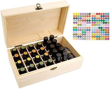 FantasyDay Wooden Essential Oil Storage Box Case, Portable Organizer Holds 36 Bottles 5 ml, 10 ml, 15 ml, 20ml Sizes and 30 ml Roller Bottles - Pine Wood Holder Safe For Carrying and Home Display