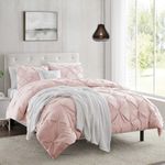 Nestl California King Duvet Cover Sets Blush - Pintuck Duvet Cover California King, 3 Piece Duvet Cover with Button Closure, 1 Pinch Pleated Cal King Duvet Cover 104x98 inches and 2 Pillow Shams