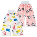 2 Packs Waterproof Diaper Pants Potty Training Cloth Diaper Pants for Baby Boy and Girl Night Time