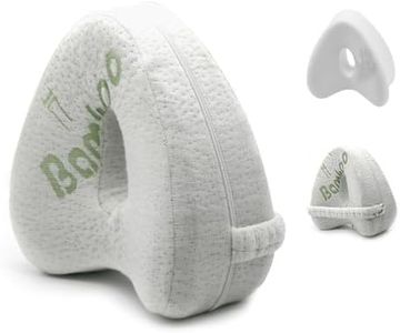 Memory Foam Knee Pillow with Elastic Band(Fibrous Bamboo), Knee Pillow for Side Sleepers, Relief from Sciatica Pain