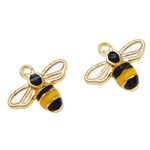 JJG 40pcs Yellow Bee Honeybee Insect Enamel Pendants Charms Gold Plated Ornaments for Necklace Bracelet Earring DIY Jewellery Making Supplies