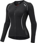 RSYSO Motorcycle Jacket Women Armored Yoga Motorcycle Shirt with CE Certified Protective Mesh Jacket with Reflective Strips, All Season Motorcycle Riding Shirt for Motorcycle Bicycle Riding Gear Black