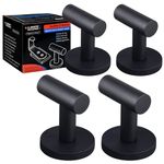 ULIBERMAGNET Magnetic Hooks Heavy Duty,Strong Magnetic Coat Hooks for Hanging,Anti-Slip Rubber Coated Magnet Hooks for Door Wrenth Towel Kitchen Locker Classroom Cruise Cabins(4 Packs,Matte Black)